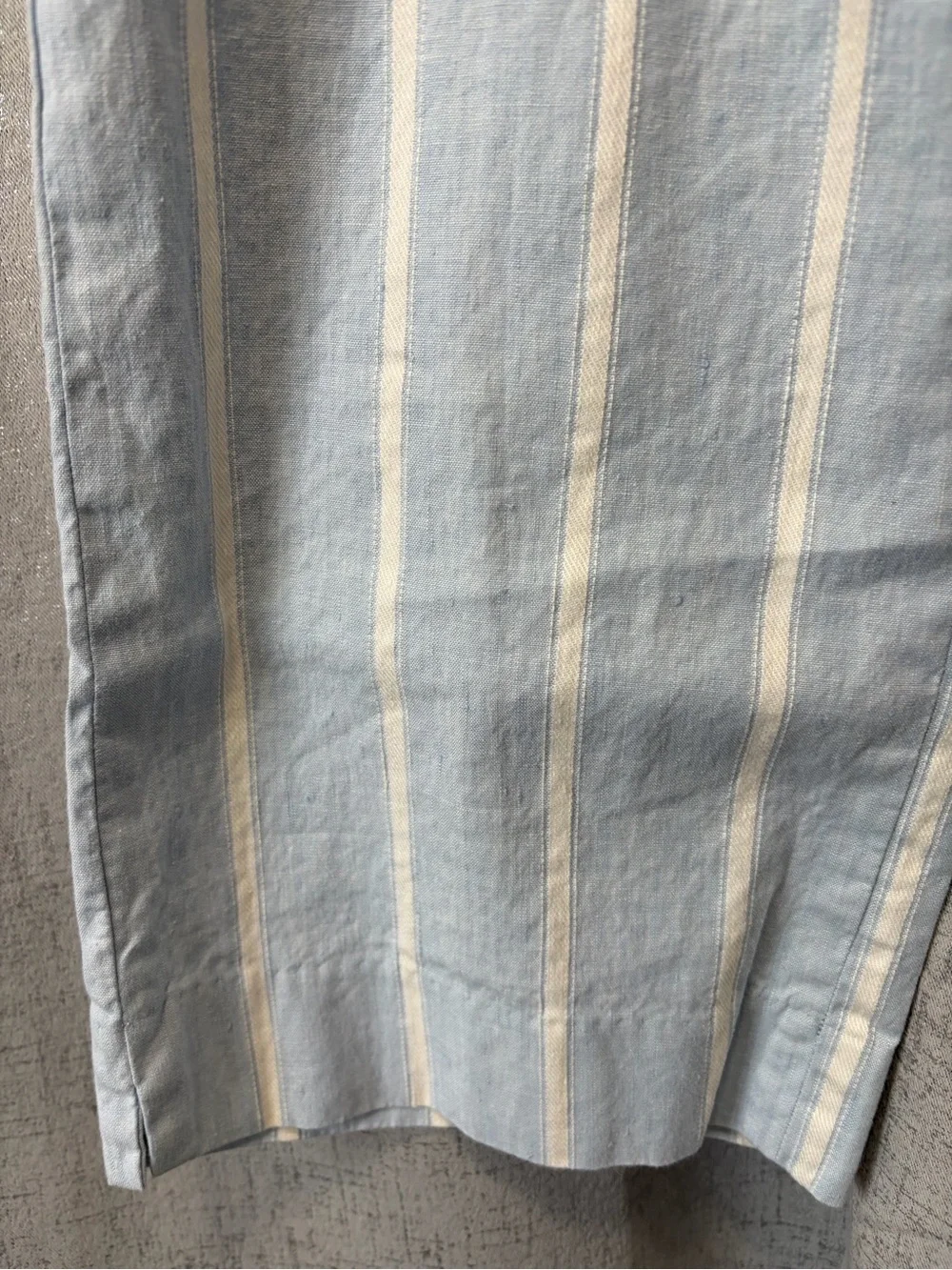 Banana Republic Linen Blend Light Blue Vertical Stripe Chinos 4